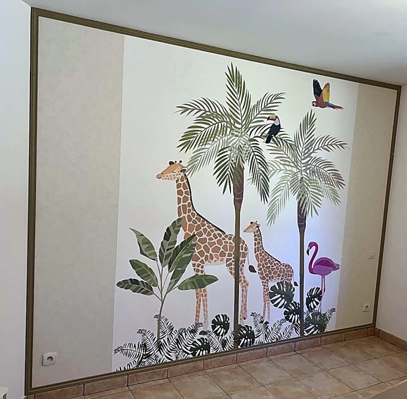 Panoramique décoratif en chambre d’enfant à Lessard-en-Bresse